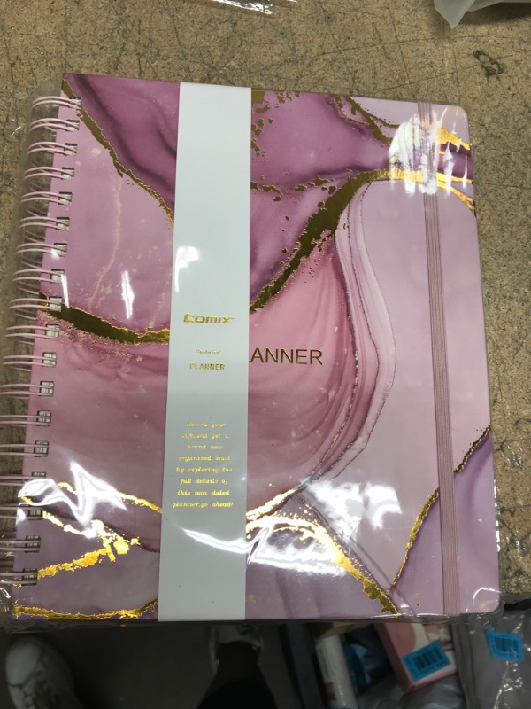 Photo 2 of Daily Planner, Budget planner, Comix Weekly & Monthly Planner to Organize Your Daily Life, 7.8x9.5in, Undated, 1 Year, Hardcover, Pink Marble Pink glaze