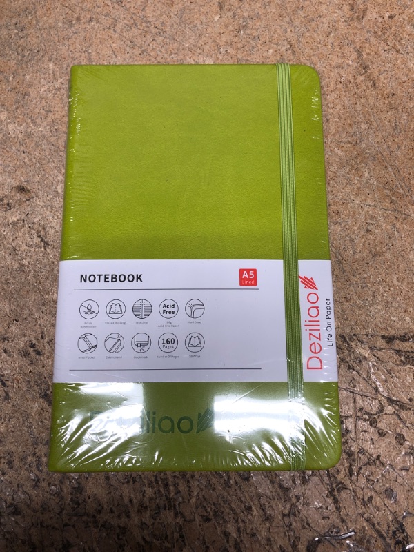 Photo 2 of Deziliao Hardcover Notebook Journal 160 Pages, Lined Journal Notebooks for Work, 100Gsm Premium Thick Paper with Pocket, Medium 5.7"x8.4" ?Green, Ruled? 1 Pack Green