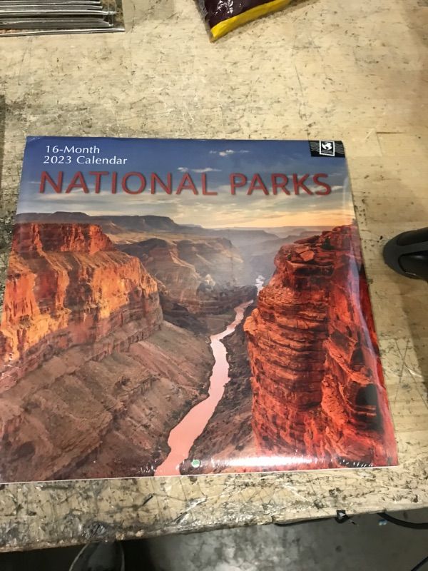 Photo 1 of 2023 Square Wall Calendar, National Parks, 16-Month Passport Collection Theme with 180 Reminder Stickers (12x12 In)