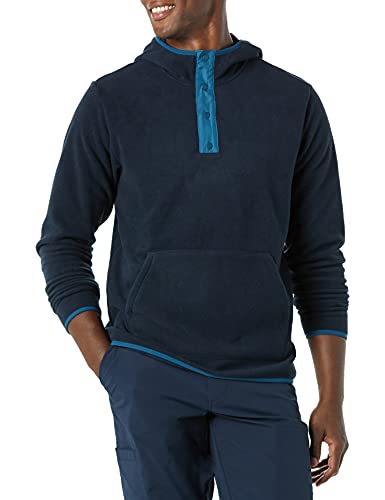 Photo 1 of *COLOR MAY VARY DUE TO LIGHTING** Amazon Essentials Men's Snap-Front Hooded Polar Fleece Jacket X-Large Navy/Blue, Color Block