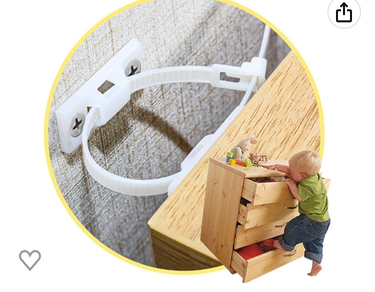 Photo 1 of 3PK--Furniture Straps,(10-Pack) Wall Anchor, Furniture Anchors for Baby Proofing Safety, Anti Tip Furniture Kit, Furniture Wall Straps, Bearing 132Ib, Nylon Straps