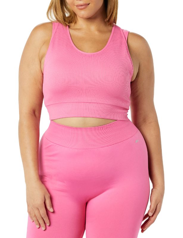 Photo 1 of *ONLY TOP* Amazon Essentials Women's Active Seamless Double Layer Sports Bra Medium Hot Pink