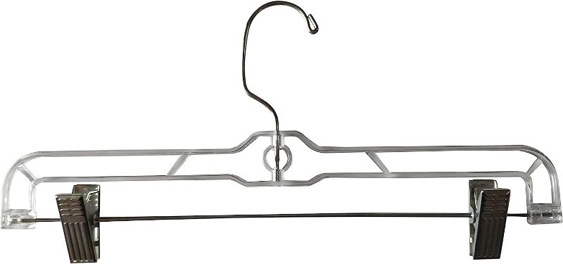 Photo 1 of ABO Gear 12-Clear 12 Pack Slack Pant Shorts Skirt Hangers with Clips
