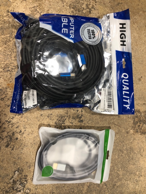 Photo 1 of Bundle of 2 HDMI Cables 50ft & 6.6 Ft