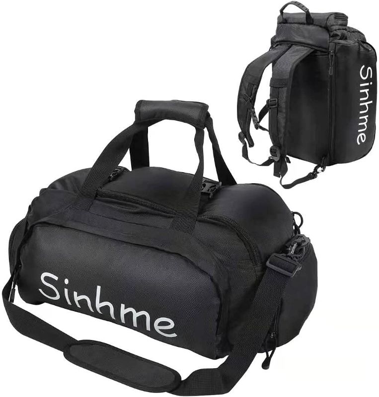 Photo 1 of Sinhme Duffle Bag Backpack 3 in 1 bag with Shoes Compartment 51L Waterproof Sports Gym Travel Outdoor Hiking Bag for Men Women Black
