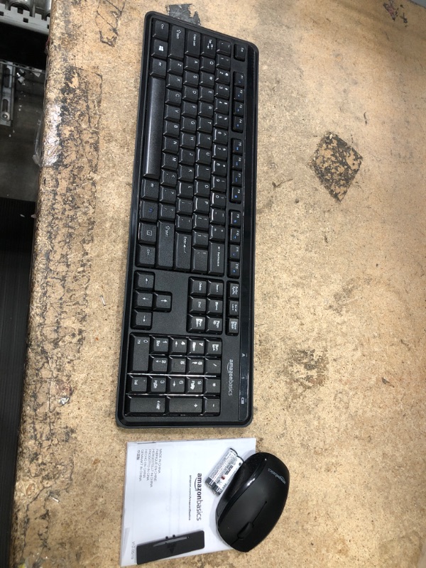 Photo 2 of Amazon Basics Wireless Computer Keyboard and Mouse Combo - Quiet and Compact - US Layout (QWERTY)