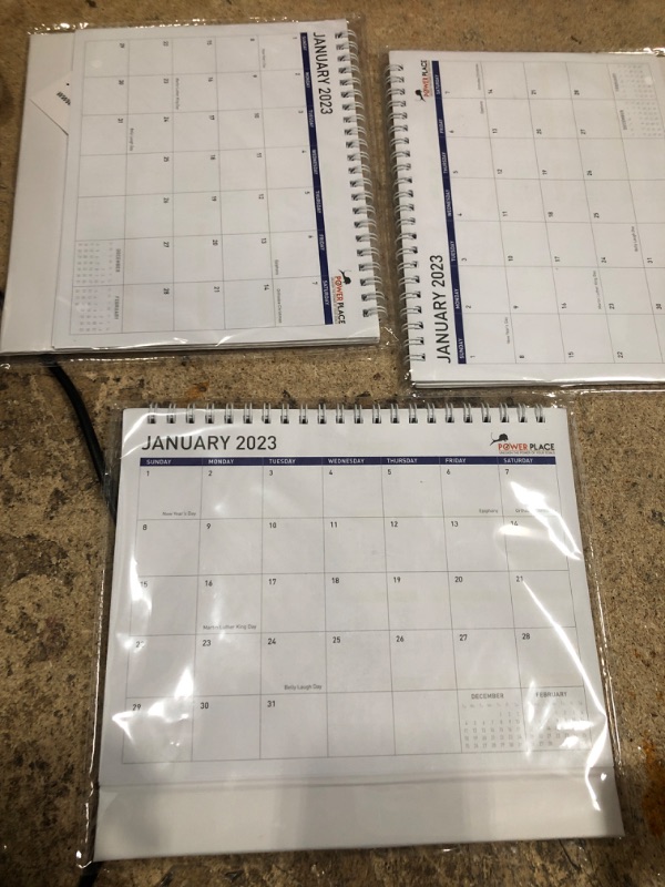 Photo 2 of 3 pack Desk Calendar 2023 – Large Desktop Pad & Hanging Wall Calendar for Home, School, and Office - 17" x 12" Monthly Calendar Planner with Quality Ink Bleed Resistance Thick Paper Runs Through December 2023 Large Color