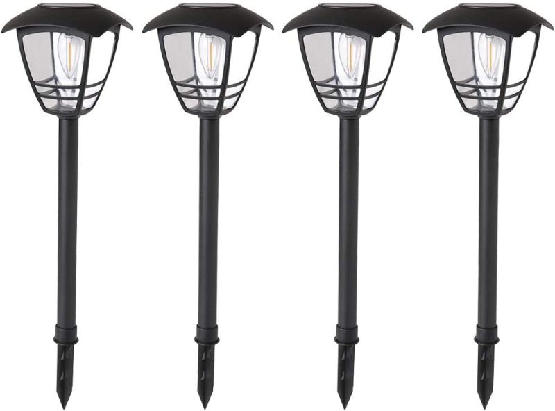 Photo 1 of 
Maggift 4 Pack Vintage Solar Pathway Lights LED Bulbs Solar Powered Garden Walkway Lights for Outdoor Lawn, Patio, Yard, Walkway, Driveway ,