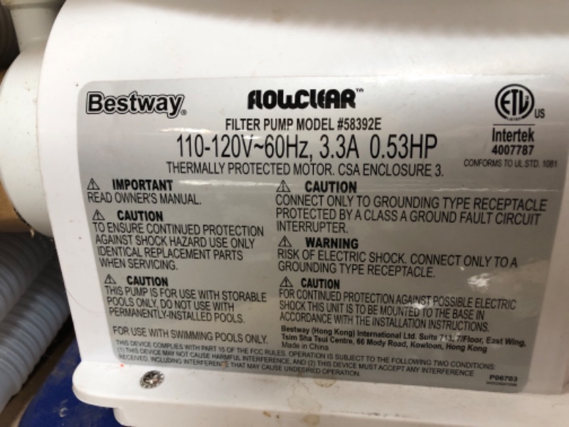 Photo 3 of ***TESTED/ POWERS ON***Bestway - Flowclear 2500 Gallon Filter Pump