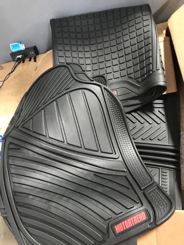 Photo 2 of 
Motor Trend 3 Row Odorless Rubber Floor Mats & Liners for Car SUV Van, Durable Heavy Duty Polymerized Latex Full Interior Protection, Extra-High...
Color:Black