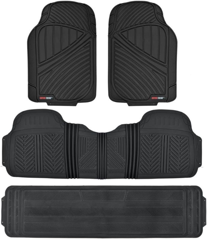 Photo 1 of 
Motor Trend 3 Row Odorless Rubber Floor Mats & Liners for Car SUV Van, Durable Heavy Duty Polymerized Latex Full Interior Protection, Extra-High...
Color:Black