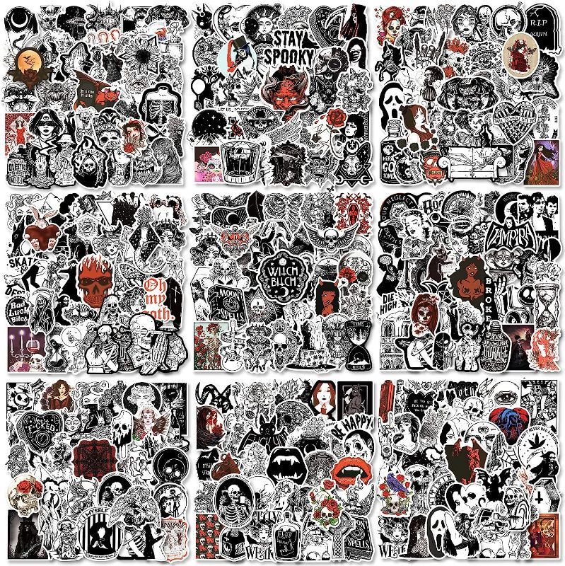 Photo 1 of 350 PCS Gothic Stickers Pack,Black White Skull Sticker for Adults Teens, Waterproof Vinyl Decals for Water Bottle Laptop Skateboard Motorcycle Guitar Notebook