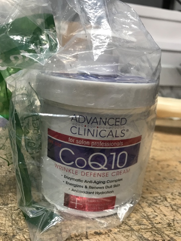 Photo 2 of Advanced Clinicals CoQ10 Wrinkle Defense Cream w/ Peptides, Honeysuckle, Green Tea. Anti-wrinkle cream moisturizes dry, aging