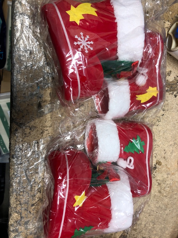 Photo 2 of (2 PACK) 3Pcs Christmas Tree Pendants,Christmas Decorations, Christmas Socks,Christmas Candy Bags, Multi-Functional Candy Boots for Christmas Storage,Candy Boots, Christmas Candy Boots