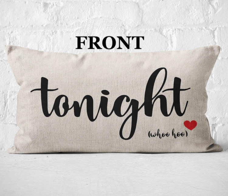 Photo 1 of (PACK OF 2) Mancheng-zi Funny Couples Reversible Soft Pillow Cover, Wedding Anniversary Bridal Shower Gifts, Gift for Couples, Anniversary, Wedding, Engagement, 20X12 Inch Linen Cushion Cover for Couch
