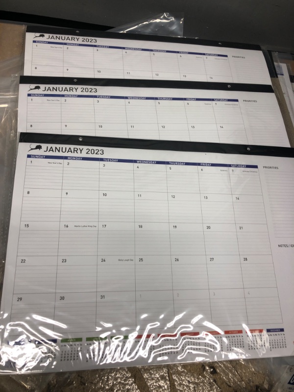 Photo 2 of Desk Calendar 2023-2024 – Large 18 Month Desktop Pad & Hanging Wall Calendar for Home, School, and Office - 17" x 12" Monthly 2024 Calendar Planner with Bleed Resistance Thick Paper (Runs August 2023 - December 2024) set of 3 