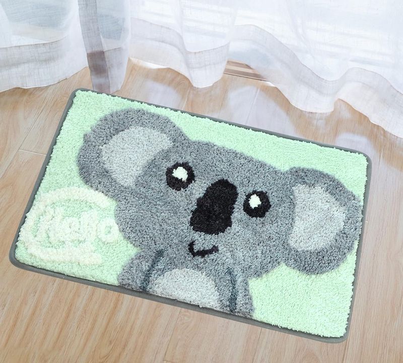 Photo 1 of  2 pack**GMAEURL Cute Bath Rugs mat Non Slip Bathroom Rugs Soft Water Absorbent Thicken Shaggy Cute Koala Shower Rug for Bathroom, Shower, Tub, Machine Washable 17'' X 24"