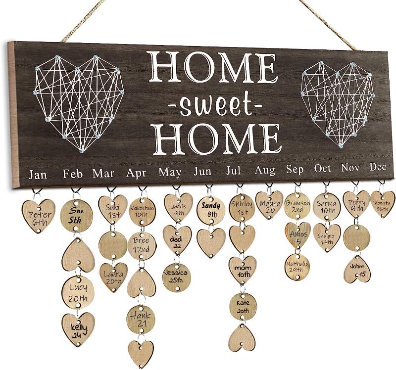 Photo 2 of 
Christmas Grandma Mom Gifts from Daughter Son, Wooden Family Birthday Reminder Tracker Calendar Board Wall Hanging, Mom Grandma Best Gift Presents Ideas for...