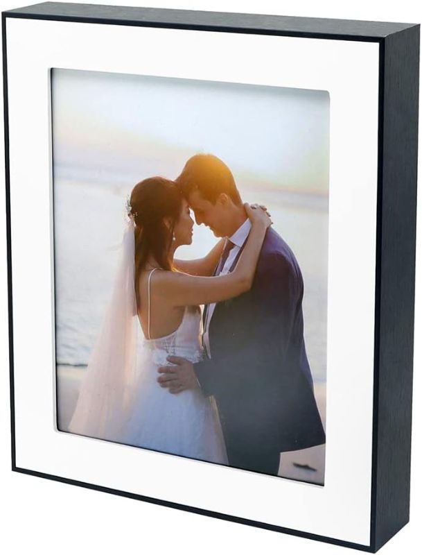 Photo 2 of 
8x10 Picture Frames Black Woodgrain - Made of Wood, for Wall or Tabletop Display, Decorative Photo Frame