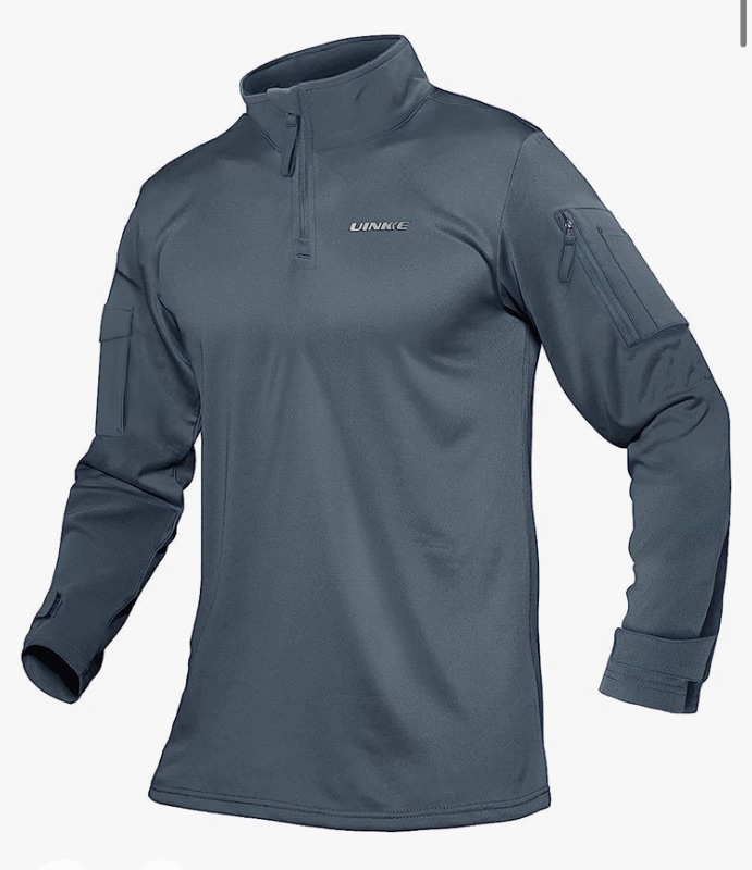 Photo 1 of Men's UPF50+ 1/4 Zip Shirts Quarter-Zip Pullover Long Sleeve Outdoor Workout Golf Hiking Athletic Tops Sweatshirt 2XL