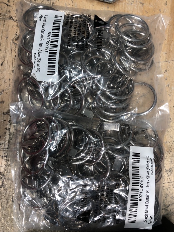 Photo 1 of 2 PACK 1.5-inch, Set of 80, Silver, Metal Curtain Rings with Clips and Eyelets (Also Known as Rings with Curtain Clips/Curtain Clip Rings/Drapery Rings/Curtain Rings with Clips/Drapery Clip Rings) 80 Silver