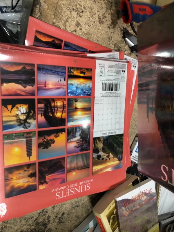 Photo 1 of 7 PACK 2023 Square Wall Calendar, Sunsets, 16-Month Natural World Theme with 180 Reminder Stickers (12x12 In)