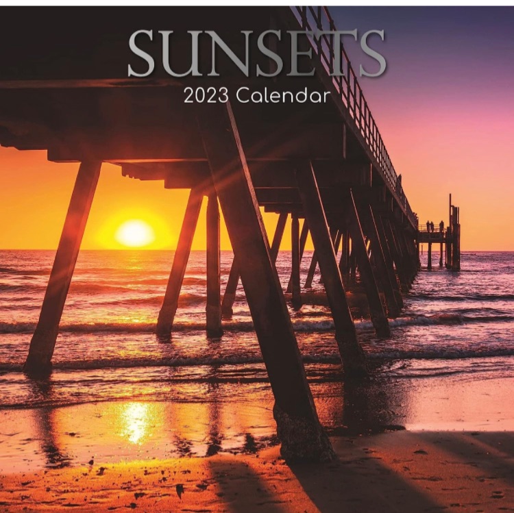 Photo 1 of 7 PACK 2023 Square Wall Calendar, Sunsets, 16-Month Natural World Theme with 180 Reminder Stickers (12x12 In)