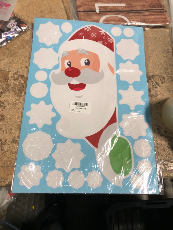 Photo 1 of Ergou Youth Christmas Snowflake Window Cling Stickers White Snowflake Window Decals-Snowflake Window Clings for Santa Reindeer Christmas Window Clings Decorations 274 PCS(6 Sheets), 11x17in