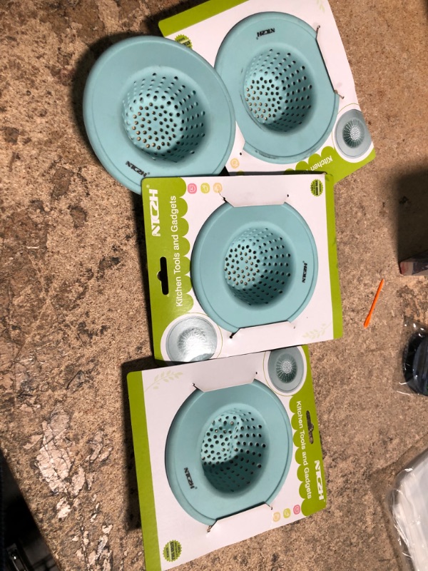 Photo 1 of 4 PACK NTCZH Drain Hair Catcher, TPE Bathtub Strainer Drain Protector, Drain Covers for Shower to Catch Hair Shower Accessories
