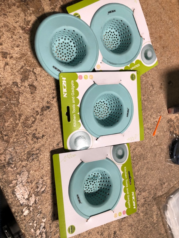 Photo 1 of 4 PACK NTCZH Drain Hair Catcher, TPE Bathtub Strainer Drain Protector, Drain Covers for Shower to Catch Hair Shower Accessories