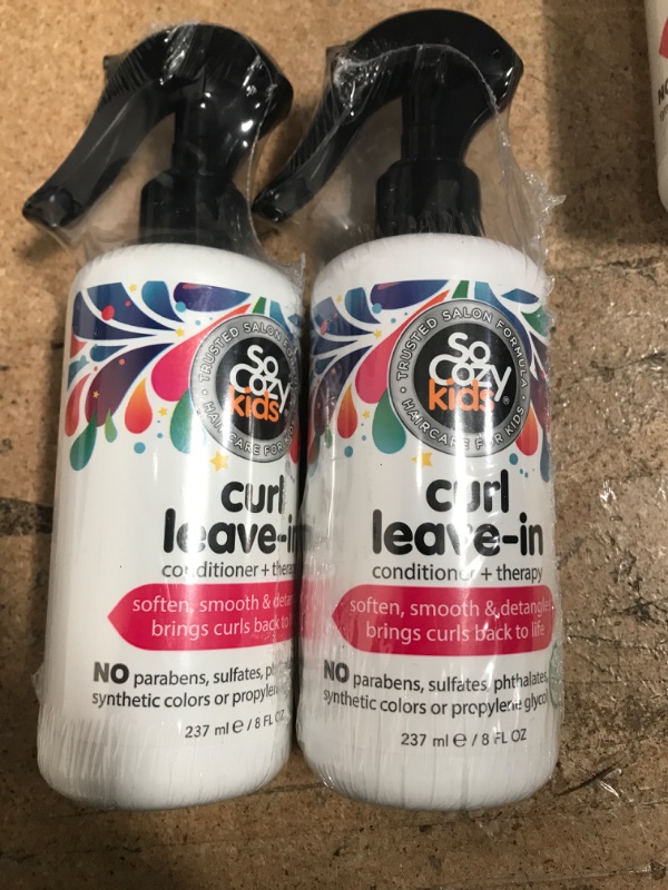 Photo 2 of 2 PACK**SoCozy, Curl Spray LeaveIn Conditioner For Kids Hair Detangles and Restores Curls No Parabens Sulfates Synthetic Colors or Dyes, Jojoba Oil,Olive Oil & Vitamin B5, Sweet-Pea, 8 Fl Oz 8 Fl Oz (Pack of 1)