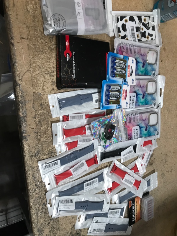 Photo 1 of MISCELLANEOUS BUNDLE OF ASSORTED PHONE CASES AND OTHER ELECTRICAL GOODS