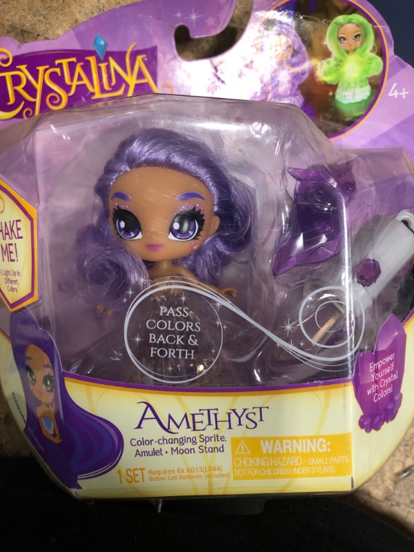 Photo 1 of Crystalina Dolls - Amethyst Girls Collectible Toys with Color Changing LED Dress and Amulet Necklace