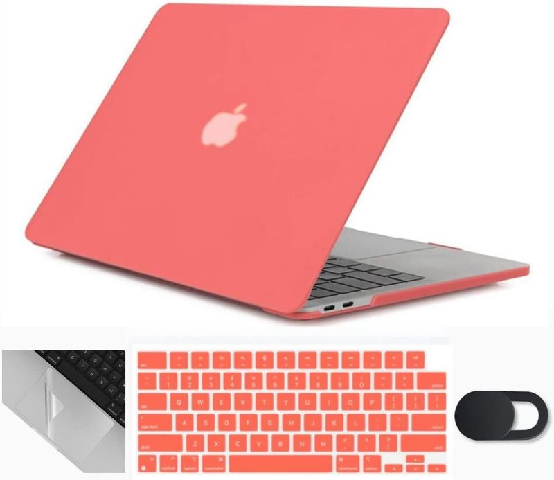 Photo 1 of Se7enline Compatible with 14 inch MacBook Pro Case 2021/2022 M1 Pro/M1 Max Chip Model A2442 Matte Laptop Protective Hard Shell Case with Keyboard Skin & Touchpad Protector & Webcam Cover,Living Coral
