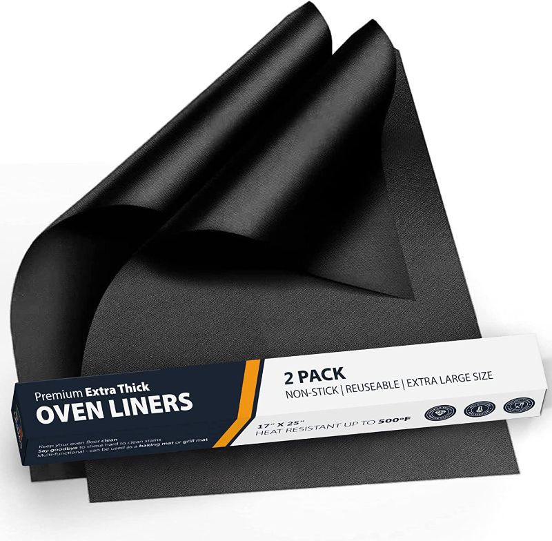 Photo 1 of 2 BOXES ----Oven Liners for Bottom of Oven - 2 Pack Large Heavy Duty Mats, 17”x25” Non-Stick Reusable Liner for Electric, Gas, Toaster Ovens, Grills - BPA & PFOA Free Kitchen Accessory to Keep Your Oven Clean
