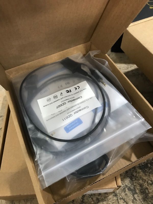 Photo 1 of Telephone Headset w/ 2.5mm Jack Quick Disconnect Cord for Cisco Deskphone Plantronics Avaya Siemens Cordless DECT Phone for Call Center Office Work from Home w/ 3.5mm Audio Jack for Cell Phone & PC 308DS Double Ear