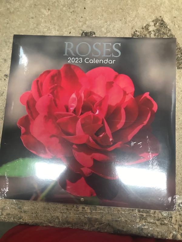 Photo 2 of 2023 Square Wall Calendar, Roses, 16-Month Floral Theme with 180 Reminder Stickers (12x12 In)