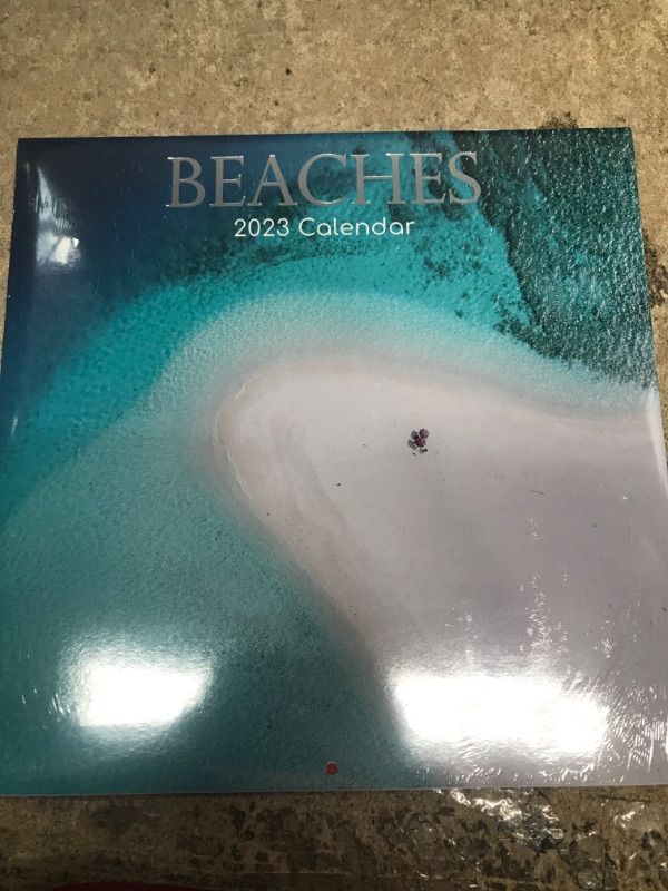 Photo 2 of 2023 Square Wall Calendar, Beaches, 16-Month Natural World Theme with 180 Reminder Stickers (12x12 In)