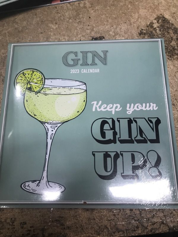 Photo 2 of 2023 Square Wall Calendar, Keep Your Gin Up, 16-Month Funny Corner Theme with 180 Reminder Stickers (12 x 12 In)