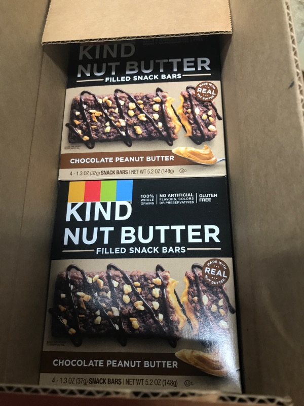 Photo 2 of *BUNDLE OF 6* Kind Nut Butter Snack Bars, Chocolate Peanut Butter, Nut Butter - 4 pack, 1.3 oz snack bars