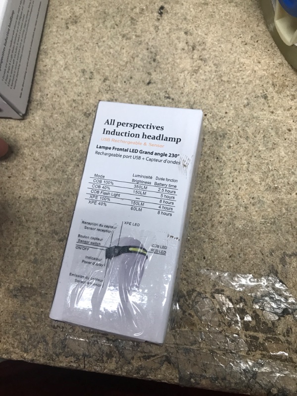 Photo 1 of JUSPRO Rechargeable LED Headlamp Flashlight, Wide Beam Head lamp with Motion Sensor, Waterproof Strip lamp Headlight with Reflective Strip for Outdoor Camping Hiking Fishing Running-1pcs Black-1pcs