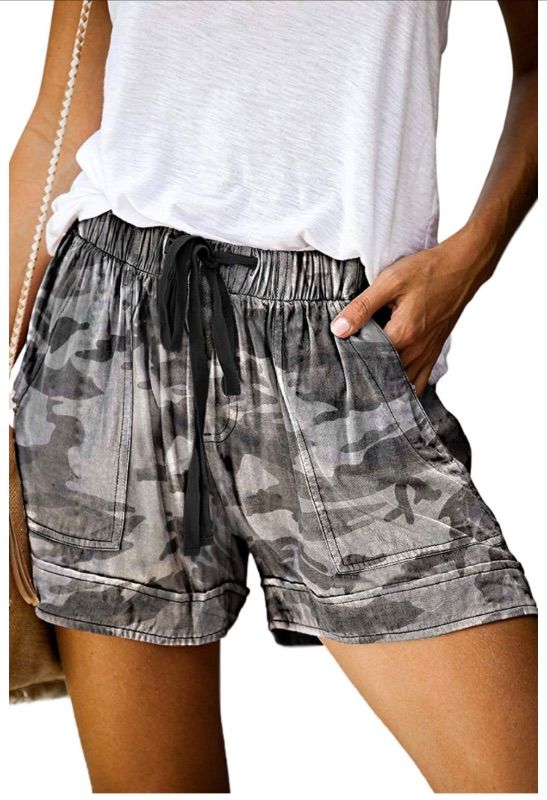 Photo 2 of CILKOO Womens Comfy Drawstring Casual Elastic Waist Pocketed Shorts Pants(S-3XL)