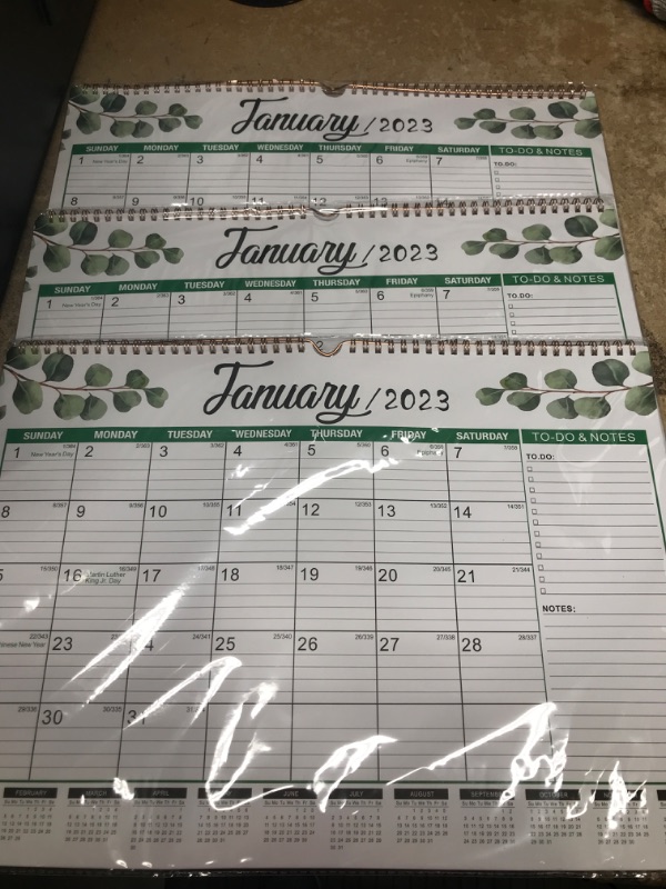 Photo 2 of *BUNDLE OF 3* Lvesunny 2023 Wall Calendar?jan. 2023 - Jun. 2024 Big Calendars 17.72' *12' Spiral Binding Can Be Written Perfect For Home, School And Office Organization (Green)