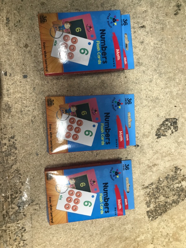 Photo 1 of *BUNDLE OF 3* Star Right Numbers Flash Cards Matching Art, 36 Cards 1 Ring Ages Pre-K & K
