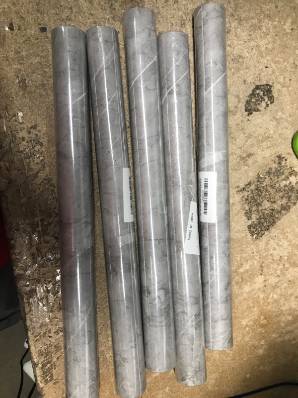 Photo 2 of *BUNDLE OF 5* Anmon White Grey Marble Contact Paper 15.8"×78.8" Marble Wallpaper Peel and Stick Granite Removable Vinyl Film Roll for Home Covering Decorative Kitchen Countertop Coffee Table Cabinet 15.8"×78.8" White Grey