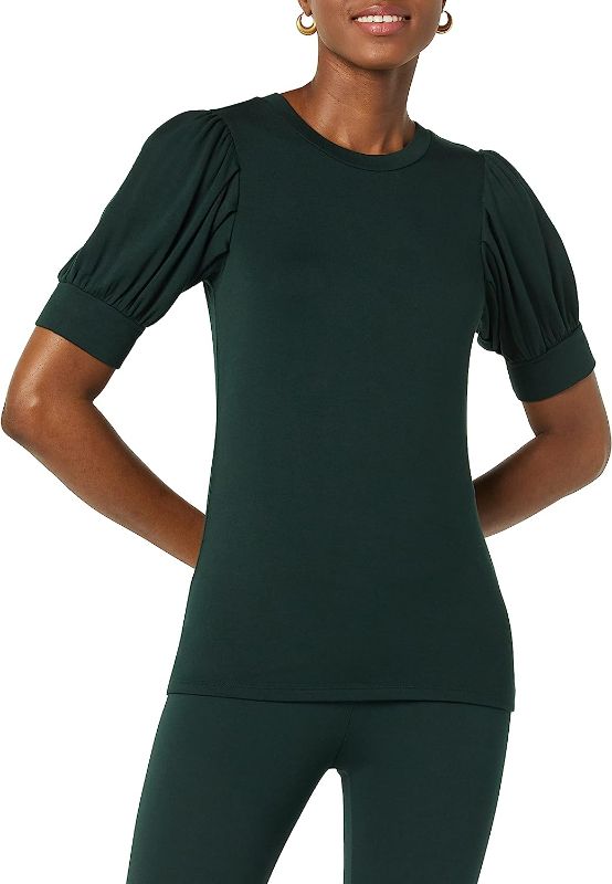 Photo 1 of Daily Ritual Women's Supersoft Terry Puff-Sleeve Top deep green XXL