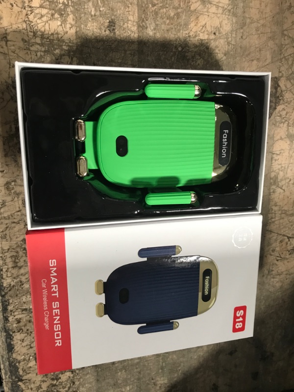 Photo 1 of Wireless Car Charger Holder, BENBOAR 15W Kharly Phone Holder Mount for Car, Sensor Auto-Clamping Wireless Charging Car Mount for iPhone 14 Pro 13 Max 12 XS Samsung S21/S22Ultra Google Paxel 6, Green S18-Green