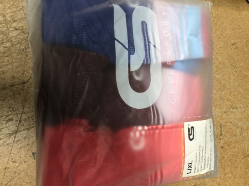 Photo 2 of CS CELERSPORT 3 Pairs Compression Socks 20-30mmHg for Men and Women Running Support Socks Large-X-Large Burgundy+red+blue