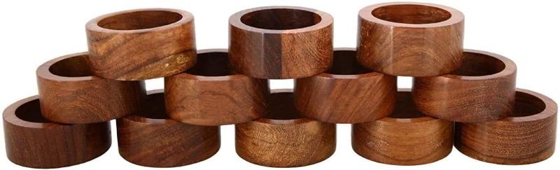 Photo 1 of 3 of- ARN Craft Wooden Napkin Ring for Weddings Dinner Parties or Every Day Use (Set of 12, Plane) 12 Plane