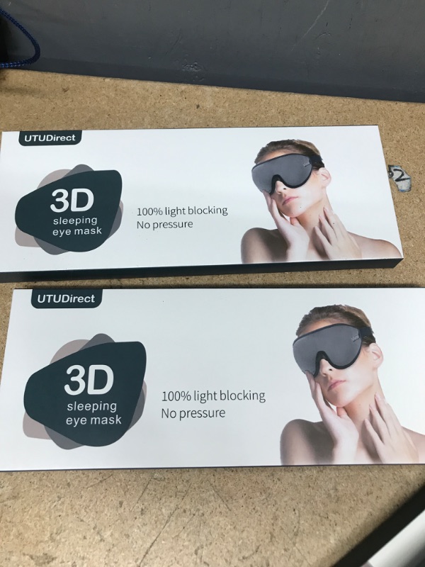 Photo 2 of 2 pk- Eye Sleeping mask for Woman Men: Weighted 3D Eye Mask for Sleep Patented Design 100% Blackout Lights Sleeping Eye Mask | Comfort Lightweight Washable Sleep Eye Mask for Travel Nap Shift Works(Black)